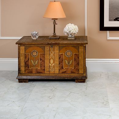 Achim Nexus Classic White Gray Veined 20-piece Self Adhesive Vinyl Floor Tile Set