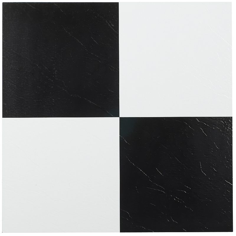 (2) Achim Tivoli Self Adhesive Vinyl Floor Tile - 45 Tiles/45 Sq. Ft  12 x 12  Black and White (BID IS PER ITEM, LOT IS FOR TWO TOTAL.)