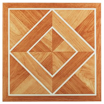Achim Tivoli Classic Light Oak Diamond Parquet 45 pc Self Adhesive Vinyl Floor Tile Set