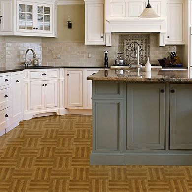 Achim Tivoli Medium Oak Plank-Look 45-piece Self Adhesive Vinyl Floor Tile Set