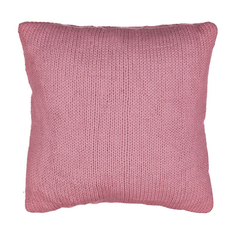 WAVERLY Kids Adogable Cable Knit Decorative Throw Pillow for Bedding, 16" x 16", Pink (B085147VTH)