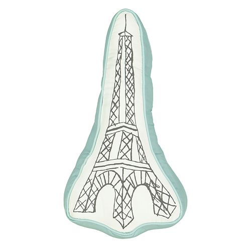 Waverly Spree Mapped Out Eiffel Tower Novelty Decorative Pillow