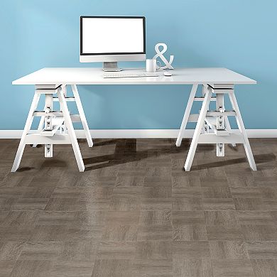 Achim Tivoli Charcoal Gray Wood 45-piece Self Adhesive Vinyl Floor Tile Set