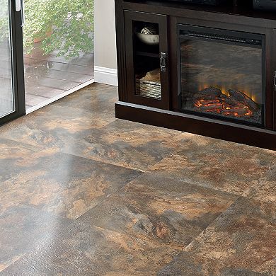 Achim Majestic Rustic Copper Slate 10-piece Self Adhesive Vinyl Floor Tile Set