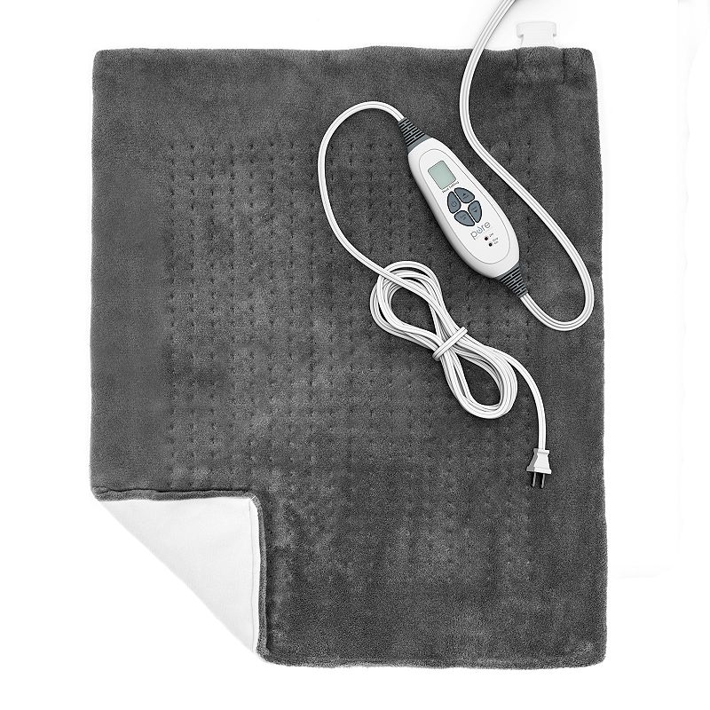 Pure Enrichment PureRelief with 6 Heat Settings and Auto Shut-off XXL Extra Wide Heating Pad - 20"x24"- Charcoal Gray