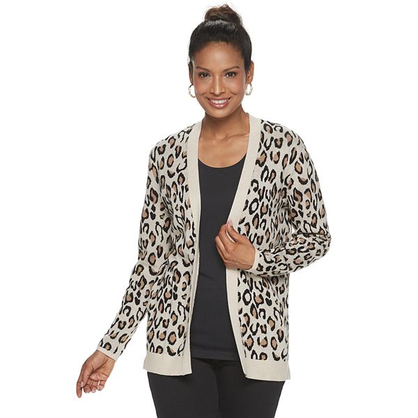 Petite Croft & Barrow® Essential Open-Front Cardigan