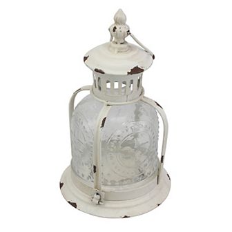 Stonebriar Distressed Metal Lantern Table Decor