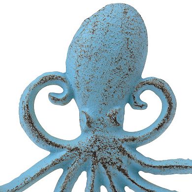 Stonebriar Blue Octopus Decorative Wall Hook