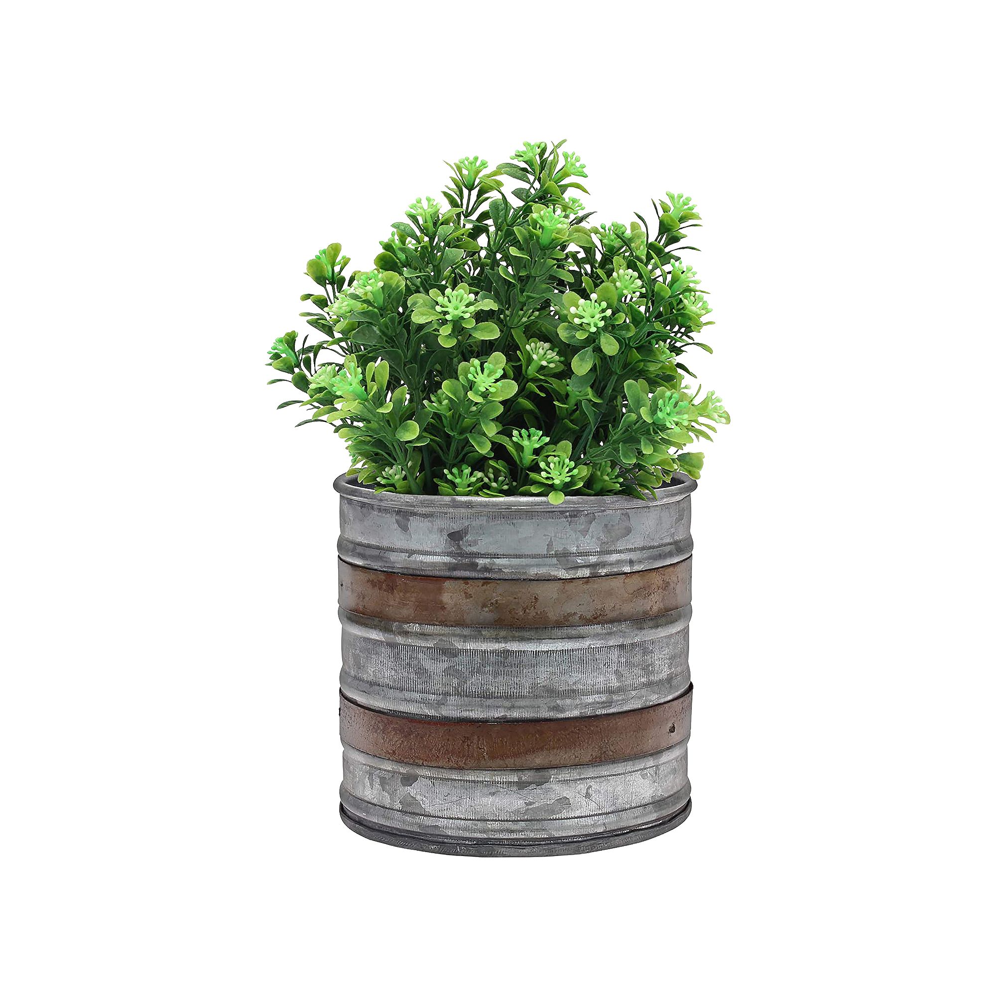 Stonebriar Distressed Rustic Galvanized Table Decor, Grey