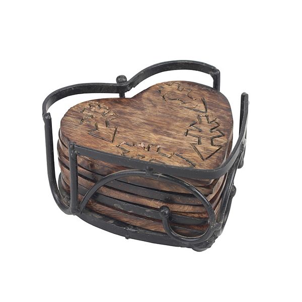 Stonebriar Heart Coaster & Container 7-piece Set