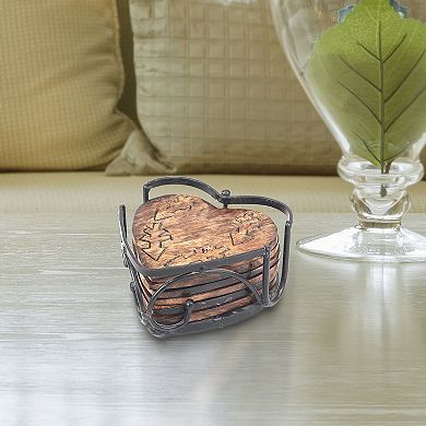 Stonebriar Heart Coaster & Container 7-piece Set