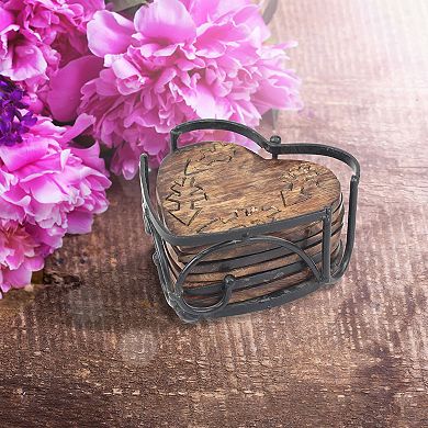 Stonebriar Heart Coaster & Container 7-piece Set