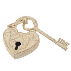 Stonebriar Heart Lock & Key Table Decor