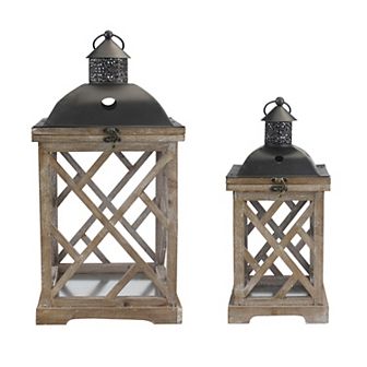 Stonebriar Shabby Chic Lantern Table Decor 2 pc Set