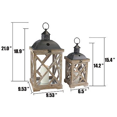 Stonebriar Shabby Chic Lantern Table Decor 2-piece Set