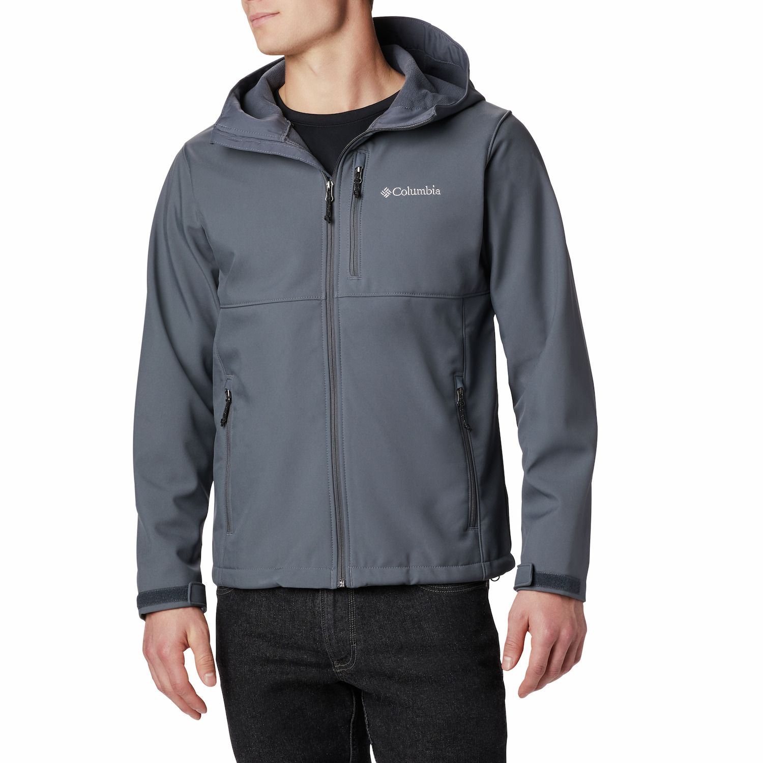 columbia men's softshell hooded jacket