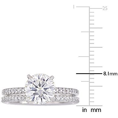 Stella Grace 14k White Gold 1/4 Carat T.W. Diamond & Created Moissanite ...