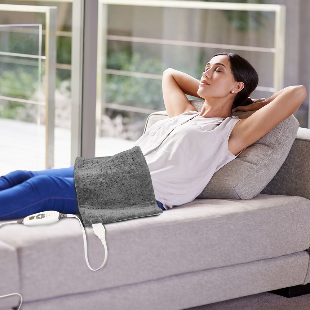 Pure Enrichment Extra Large Electric Heating Pad with 6 Fast Heat Settings to Relieve Back Pain, Cramps, and Sore Muscles