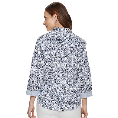 Women's Croft & Barrow® Print Knit-to-Fit Shirt
