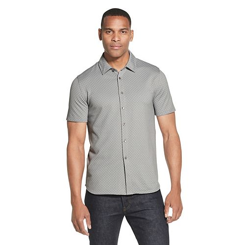 Gray men's button down shirt