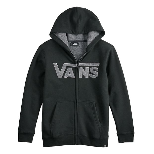 Black vans zip online up hoodie