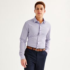 Van Heusen Men Lavender Slim Fit Solid Formal Shirt