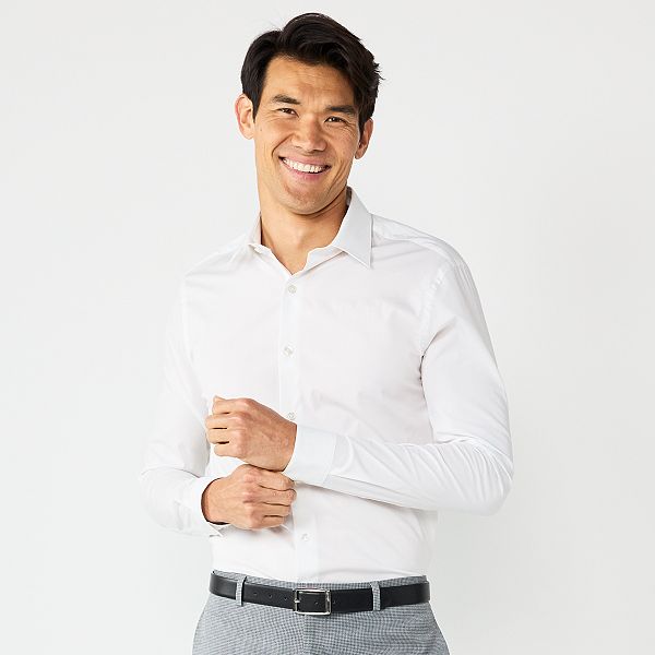 Men's Apt. 9® Premier Flex Solid Slim-Fit Wrinkle Resistant Dress Shirt