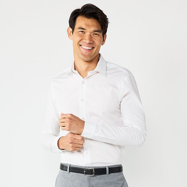 Men's APT . 9 Premier Flex Dress Shirt. Slim Fit Stretch Fabric