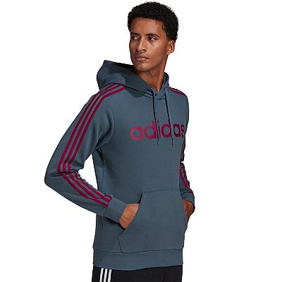 Men s adidas Essential 3 Stripe Pullover Hoodie