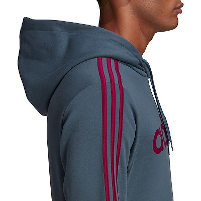 Men s adidas Essential 3 Stripe Pullover Hoodie