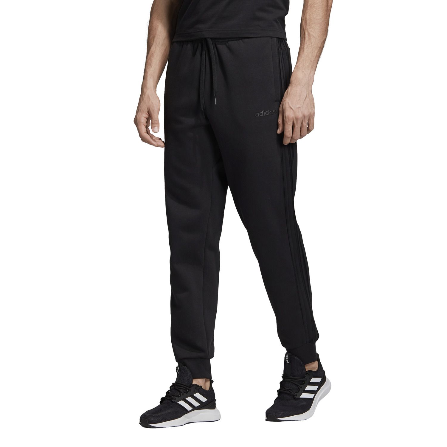 adidas 3 stripe fleece joggers