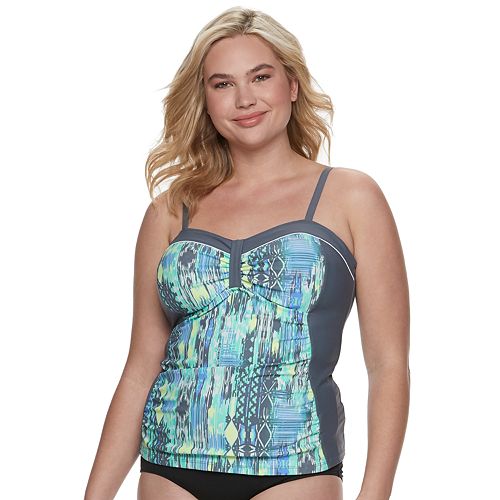 Plus Size Free Country Ruched Tankini Top