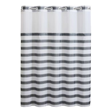 Hookless Farm House Stripe Shower Curtain and Liner