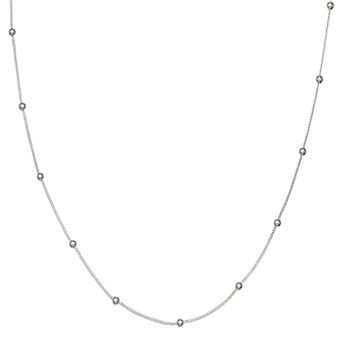PRIMROSE Sterling Silver Curb Link Beaded Chain Necklace