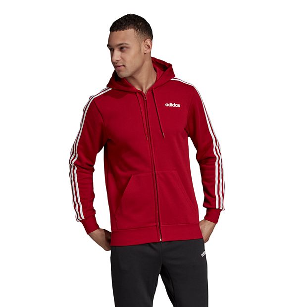 adidas Men's Essentials 3-Stripes Fleece Full Zip Hoodie