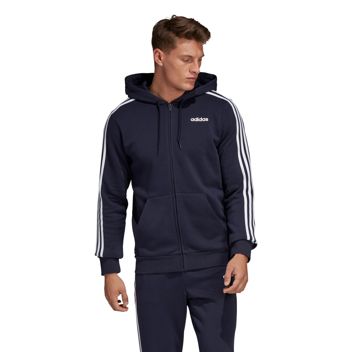 adidas essentials three stripe hoodie