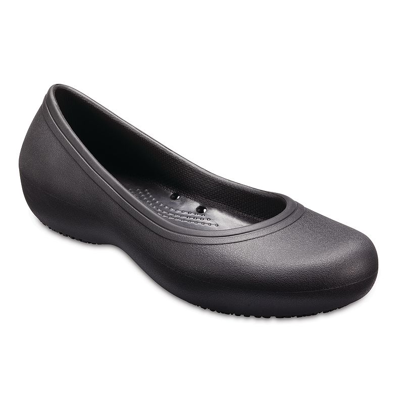 Crocs At Work Womens Flats, Size: 5, Black