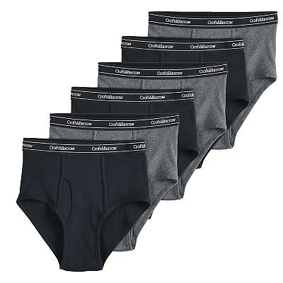 【関税&送料込】BARROW Underwear Black Men's Croft & Barrow® 6-pack Solid Full-Cut Briefs
