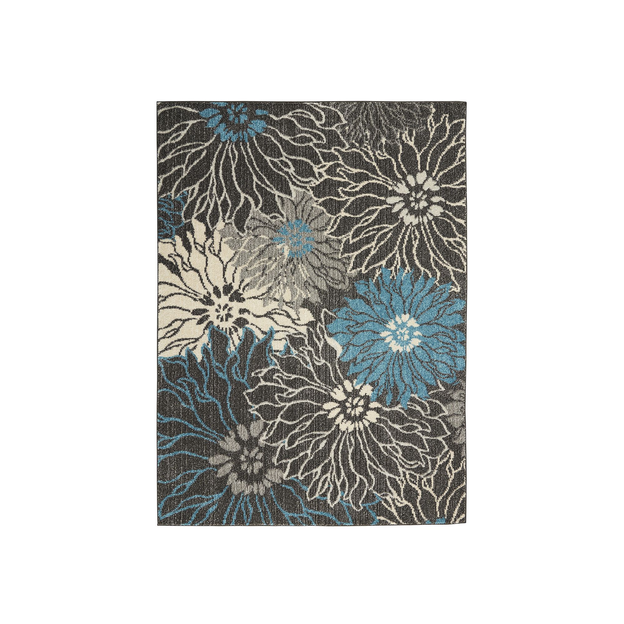Nourison Passion Multicolor Floral Area Rug, Grey Blue