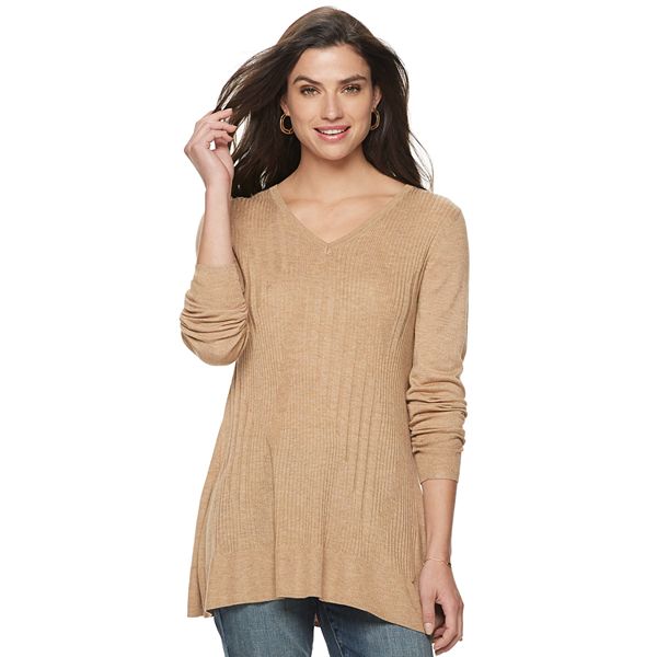 V-Neck Tunic Sweater