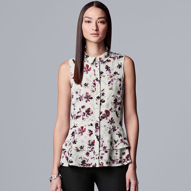 Women's Simply Vera Vera Wang Eyelet Button-Down Blouse