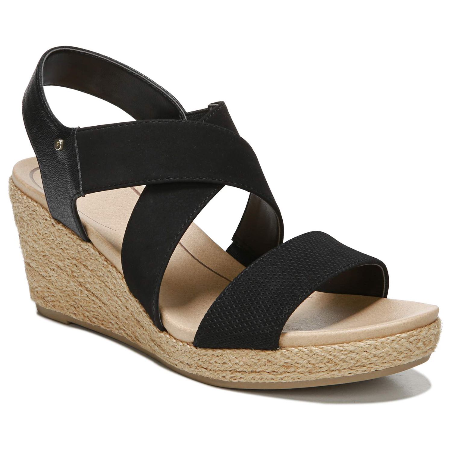 dr scholl's black wedge sandals