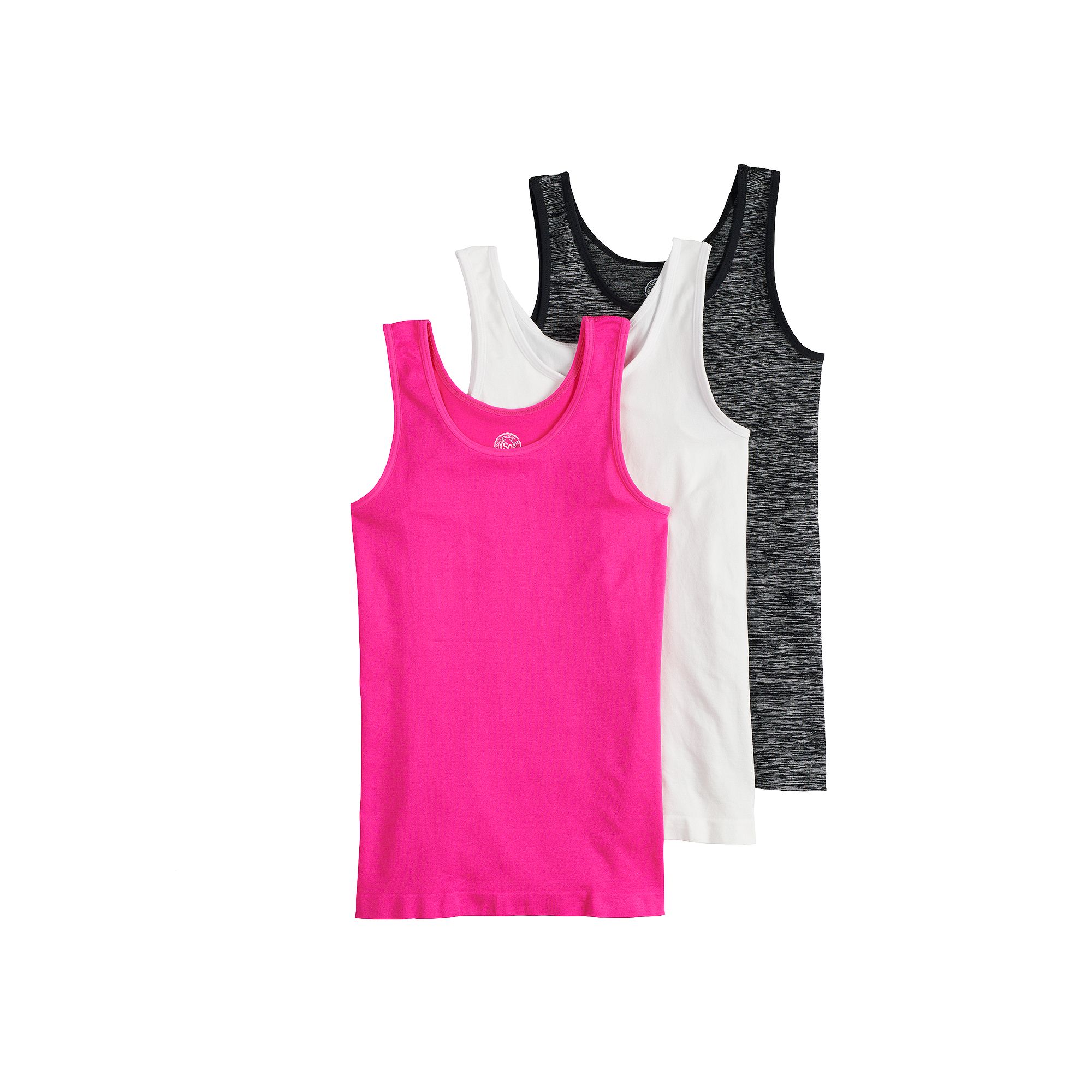 Girls 6-16 SO® 3-pack Seamless Tank Tops, Girls, Size: Medium, Pink White