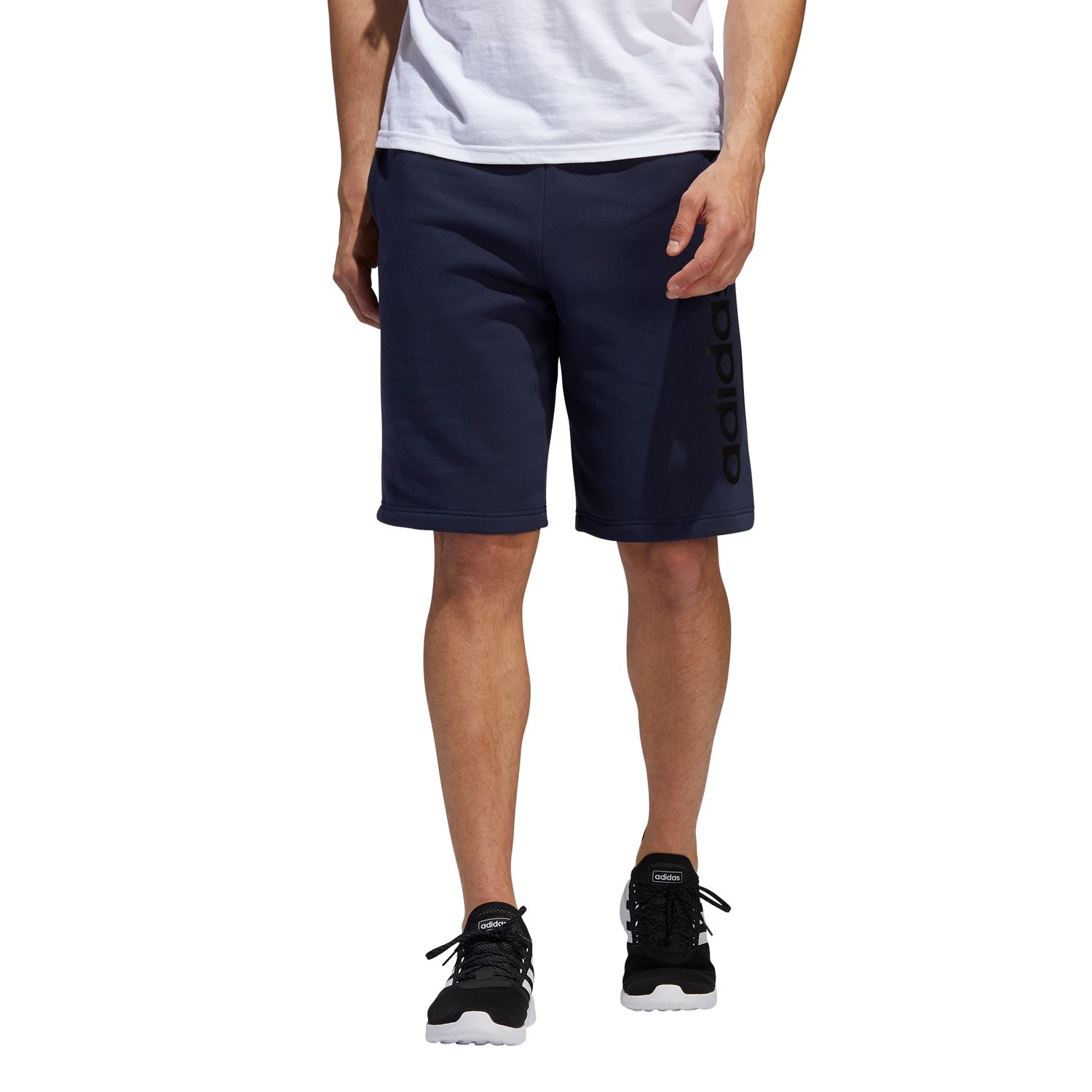 adidas navy fleece shorts