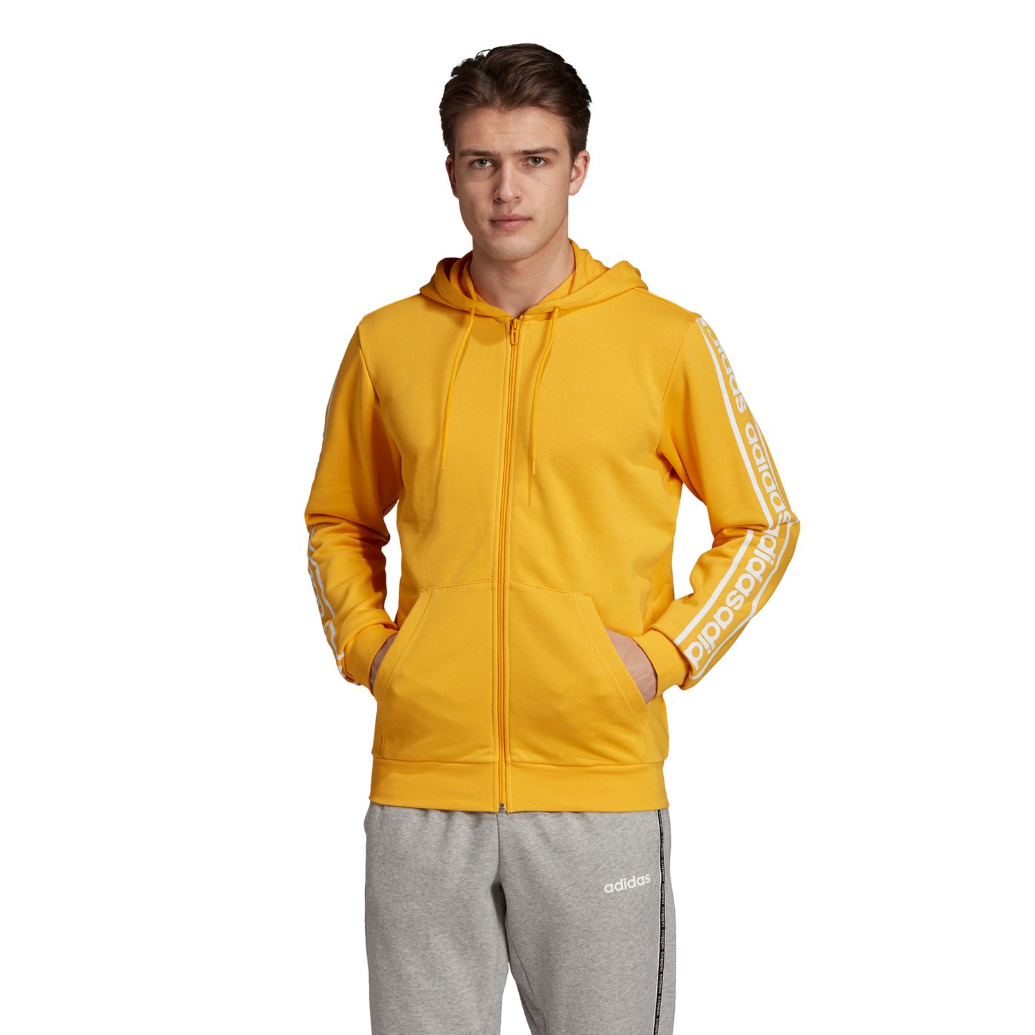 yellow adidas zip hoodie