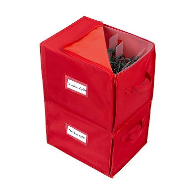 Simplify Simplify Stackable Christmas Tree Light Organizer Box