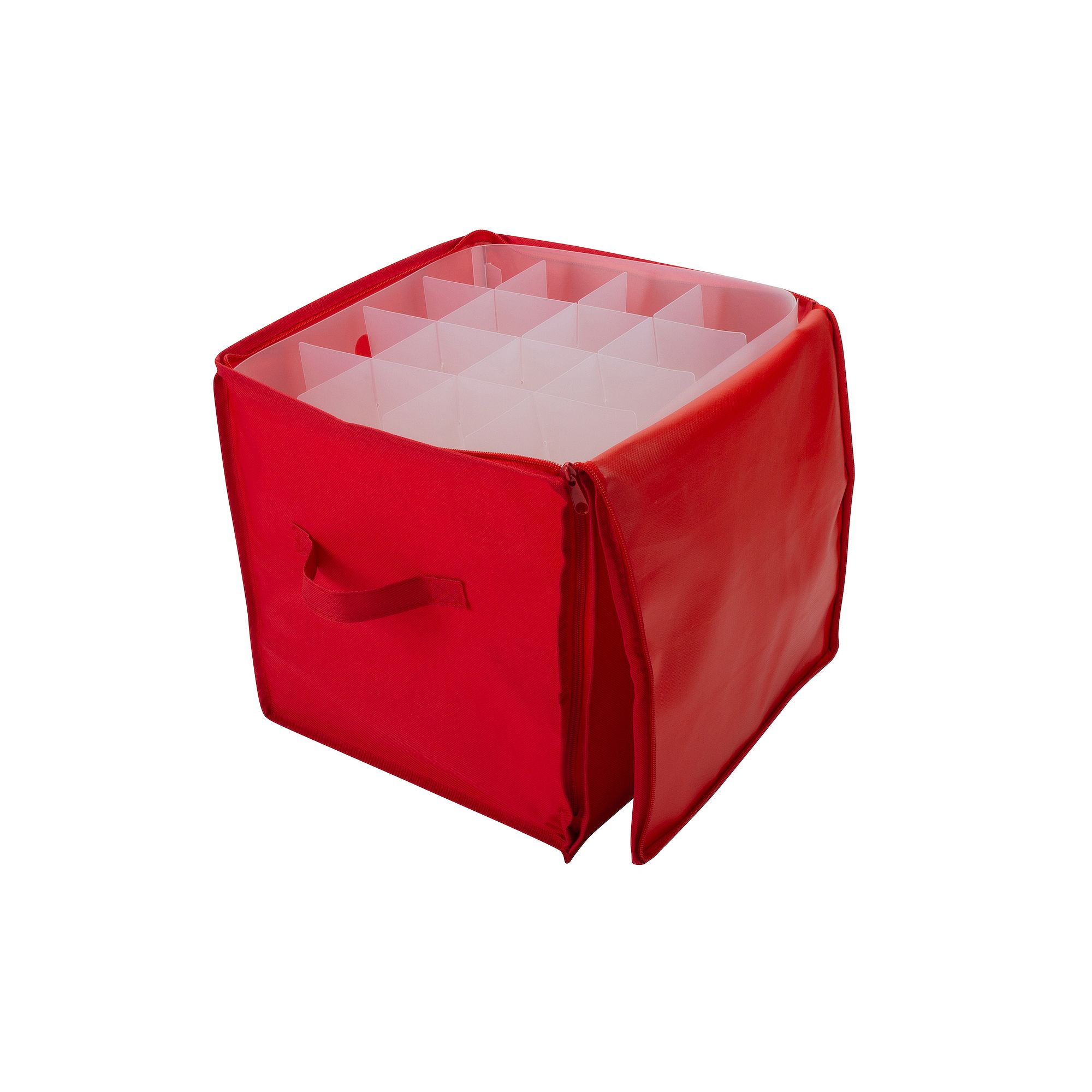 Simplify Stackable Christmas Ornament Storage Box - 64 count, Red