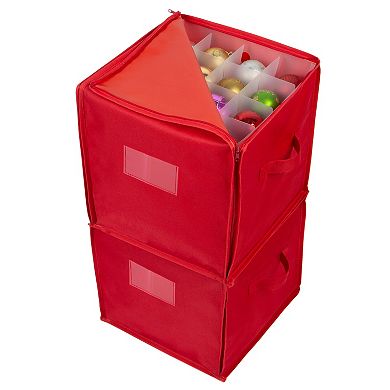 Simplify Stackable Christmas Ornament Storage Box - 64 count