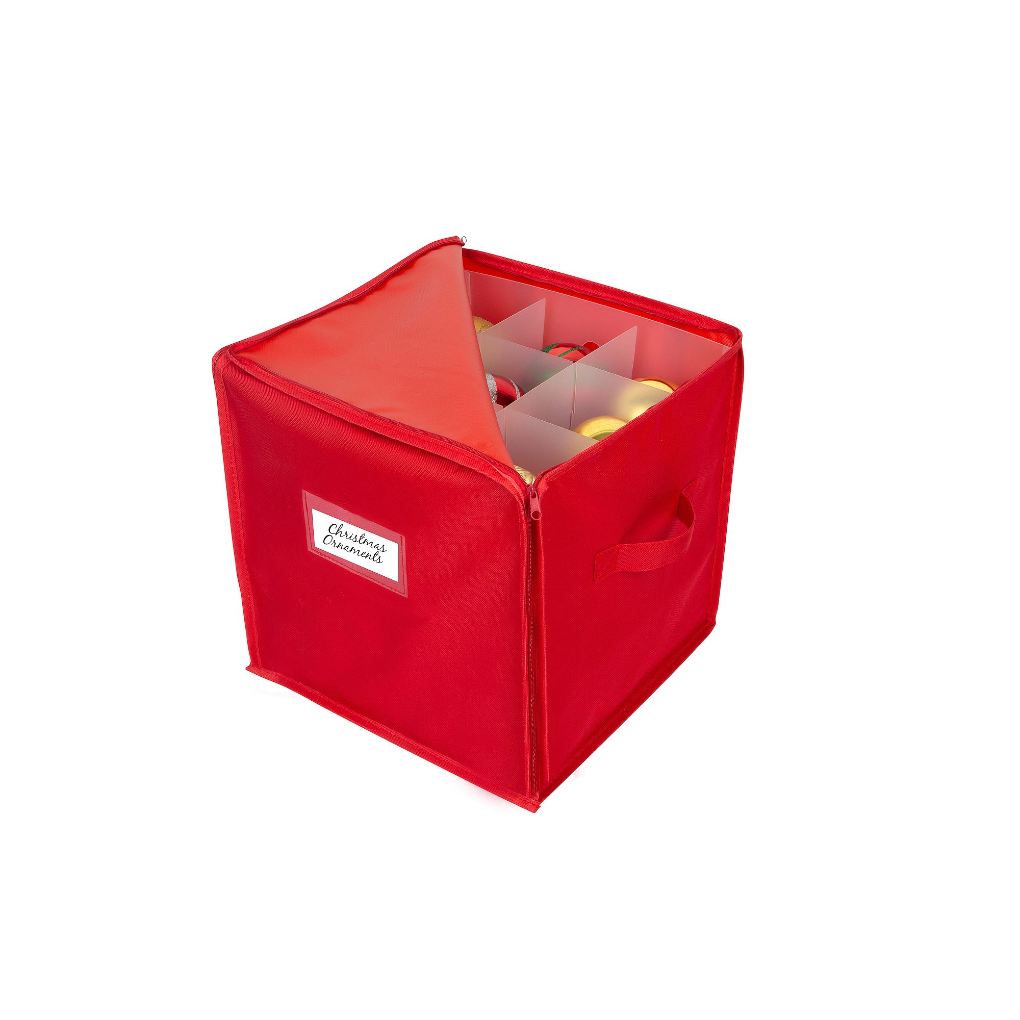 Simplify Stackable Christmas Ornament Storage Box - 27 Count, Red