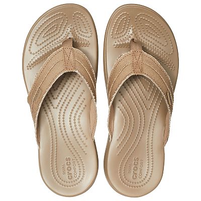 Men s Crocs Santa Cruz Canvas Flip Flops